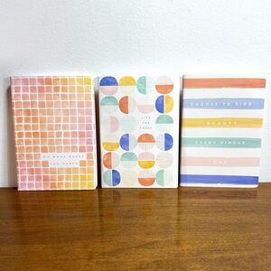 3 Pack Notebooks Notes Journal Lined Paper 80 Pages Each 5.5 x 7.95 Colorful